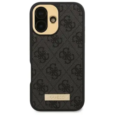 Guess iPhone 16 Pro Max Mobilskal MagSafe 4G Logo Plate - Svart