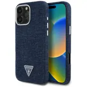 Guess iPhone 16 Pro Max Mobilskal MagSafe Denim Triangle - Blå
