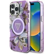 Guess iPhone 16 Pro Max Mobilskal Magsafe Glitter Flowers - Lila