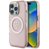 Guess iPhone 16 Pro Max Mobilskal MagSafe IML Mountain Logo - Rosa