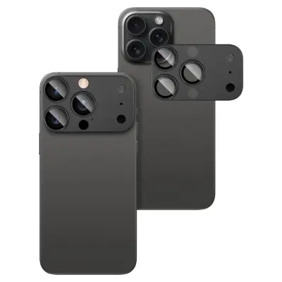 Imak iPhone 16 Pro Max Härdat Kameralinsskydd - Svart (Svart)