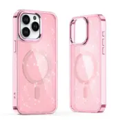 iPhone 16 Plus Mobilskal Magsafe Glitter - Rosa