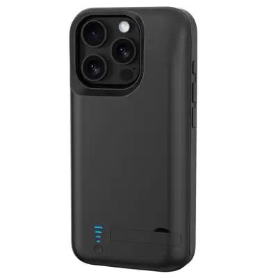 iPhone 16 Pro Max Batteriskal Kickstand 6000mAh - Svart