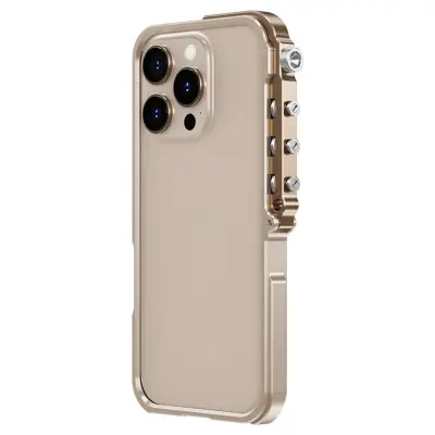 iPhone 16 Pro Max Mobilskal Bumper Aluminum Metal Frame - Guld