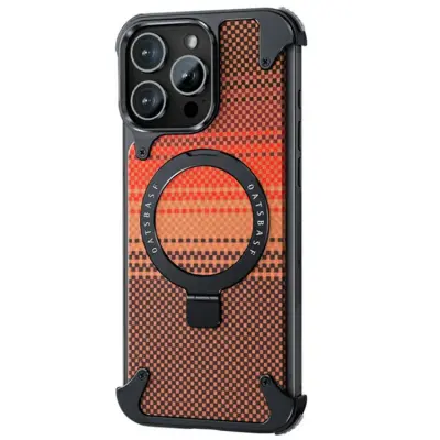 iPhone 16 Pro Max Mobilskal Magsafe Aramid Fiber Kickstand - Svart