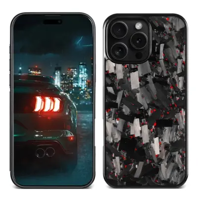 iPhone 16 Pro Max Mobilskal MagSafe Aramid Fiber Large Texture - Röd