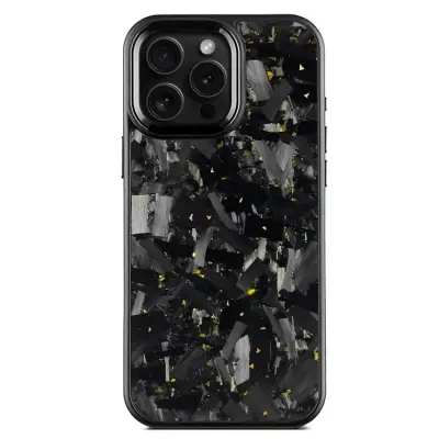 iPhone 16 Pro Max Mobilskal MagSafe Aramid Fiber med metallbåge - Guld