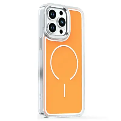 iPhone 16 Pro Max Mobilskal Magsafe Electroplated - Orange (Orange)