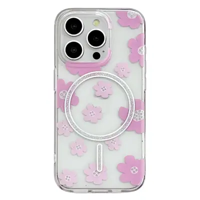 iPhone 16 Pro Max Mobilskal MagSafe Laser Floral (Small Rosa Flowers)