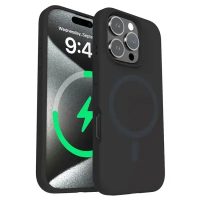 iPhone 16 Pro Max Mobilskal Magsafe Liquid Silicone - Svart