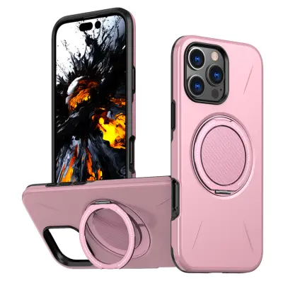 iPhone 16 Pro Max Mobilskal MagSafe Rotating Kickstand (Rosa)