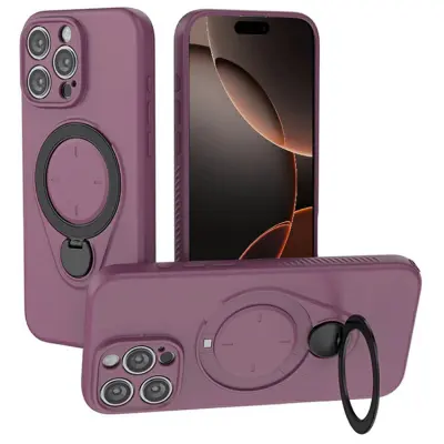 iPhone 16 Pro Max Mobilskal MagSafe Rotating Kickstand TPU PC - Lila (Lila)