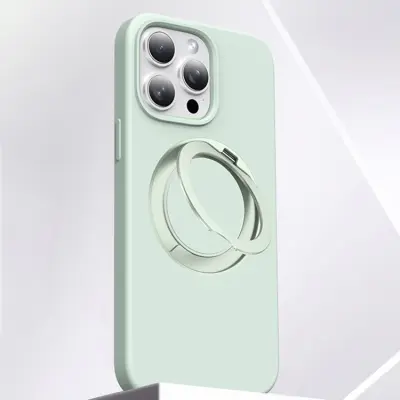 iPhone 16 Pro Max Mobilskal MagSafe Silikon Roterande - Grön