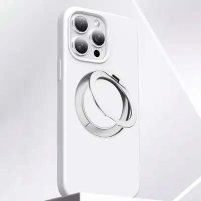 iPhone 16 Pro Max Mobilskal MagSafe Silikon Roterande - Vit