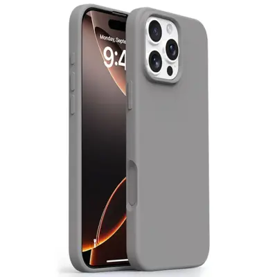 iPhone 16 Pro Max Mobilskal MagSafe Ultra Thin Silikon (Grå)