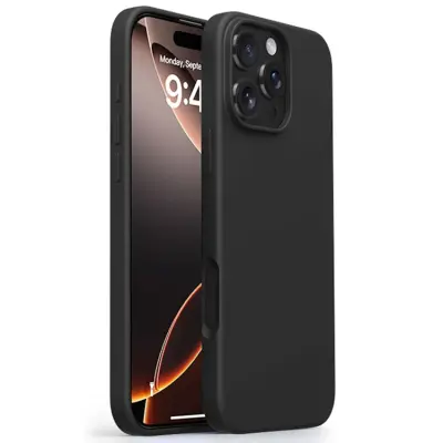 iPhone 16 Pro Max Mobilskal MagSafe Ultra Thin Silikon (Svart)