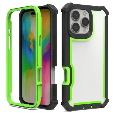 iPhone 16 Pro Max Mobilskal TPU + PC Shockproof - Svart/Grön