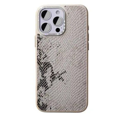 JAUCASE iPhone 16 Pro Max Mobilskal Magafe Snake Texture - Vit
