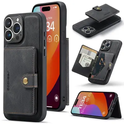 JEEHOOD iPhone 16 Pro Max Fodral KonstLäder + Plast - Svart