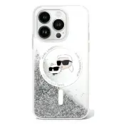 Karl Lagerfeld iPhone 16 Plus Mobilskal MagSafe Glitter Karl&Choupette Head