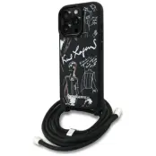 Karl Lagerfeld iPhone 16 Pro Max Mobilskal Crossbody Grained Pattern - Svart