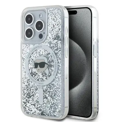 Karl Lagerfeld iPhone 16 Pro Max Mobilskal MagSafe Glitter Karl Head