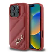 Karl Lagerfeld Mobilskal till iPhone 16 Pro Max Quilted Signature - Röd