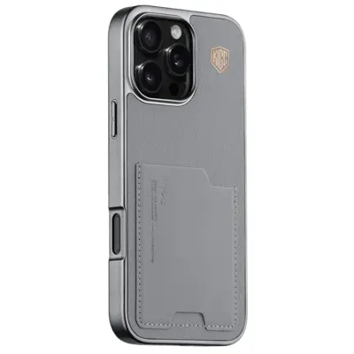 KIGC iPhone 16 Pro Max Mobilskal Korthållare - Grå