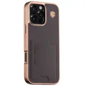 KIGC iPhone 16 Pro Max Mobilskal Korthållare - Titanguld