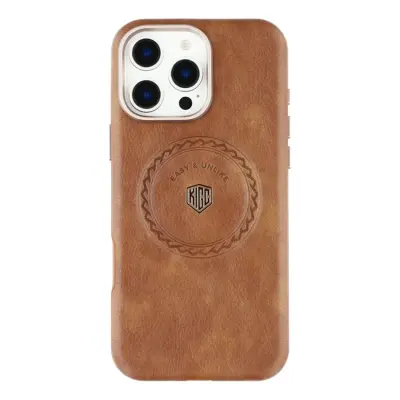 KIGC iPhone 16 Pro Max Mobilskal Magsafe Läder - Brun