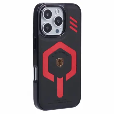 KIGC iPhone 16 Pro Max Mobilskal Magsafe Läder - Svart