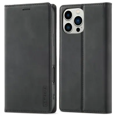 LC.IMEEKE iPhone 16 Pro Max Plånboksfodral Konstläder- Svart