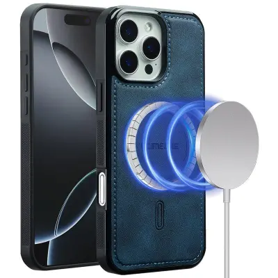 LC.IMEEKE L6 iPhone 16 Pro Max Fodral KonstLäder - Blå