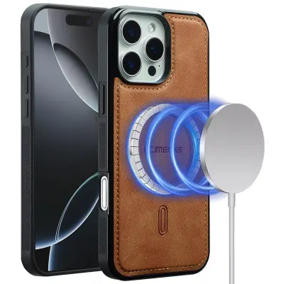 LC.IMEEKE L6 iPhone 16 Pro Max Fodral KonstLäder - Brun