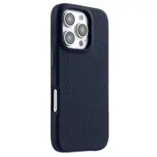 MELKCO Mobilskal till iPhone 16 Pro Max Magnetiskt Äkta Läder PC - Blå