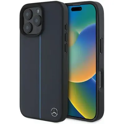 Mercedes iPhone 16 Pro Max Mobilskal MagSafe MB Blå Line - Navy
