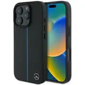 Mercedes iPhone 16 Pro Max Mobilskal MagSafe MB Blå Line - Svart