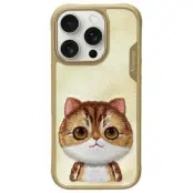 Nimmy iPhone 16 Pro Max Mobilskal Big Eyed Pet 2.0 Cat - Khaki