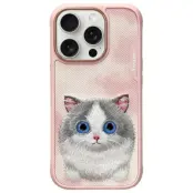 Nimmy iPhone 16 Pro Max Mobilskal Big Eyed Pet 2.0 Cat - Rosa