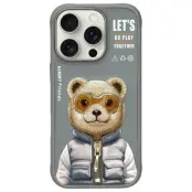 Nimmy iPhone 16 Pro Max Mobilskal Cool&Cute 2.0 Bear - Grå
