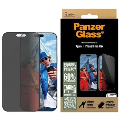PanzerGlass iPhone 16 Pro Max Härdat Glas Skärmskydd Privacy Ultra-Wide Fit