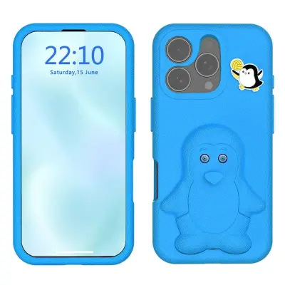 Penguin iPhone 16 Pro Max Mobilskal Kickstand Stöttålig EVA - Blå