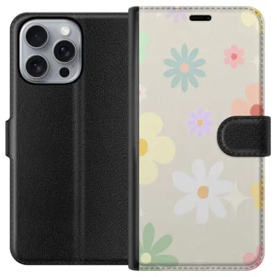 Plånboksfodral till Apple iPhone 16 Pro Max med fejdande blommor