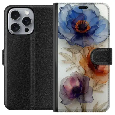 Plånboksfodral till Apple iPhone 16 Pro Max med Silkesblommor