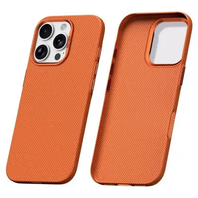 SULADA iPhone 16 Pro Max Mobilskal Grid TextuRöd (Orange)