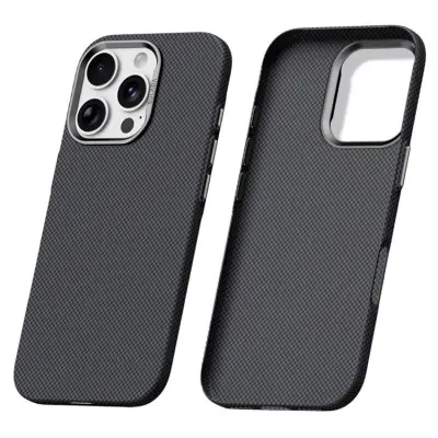 SULADA iPhone 16 Pro Max Mobilskal Grid TextuRöd (Titansvart)