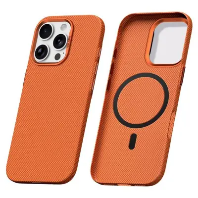 SULADA iPhone 16 Pro Max Mobilskal MagSafe Grid Texture - Orange (Orange)
