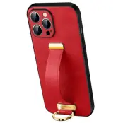 SULADA Mobilskal till iPhone 16 Pro Max Läder Röd med Handledsrem