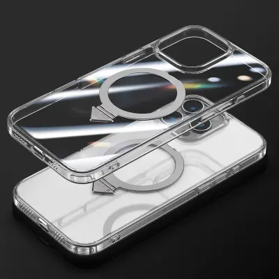 SULADA iPhone 16 Pro Max Mobilskal MagSafe Kickstand Klar Hård PC