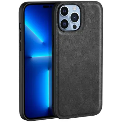 Trolsk Leather Back Cover (iPhone 16 Pro Max) - Svart